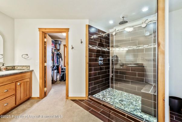 Bathroom, Glass Shower, Interior, Recessed Lighting, Walk-in Closets