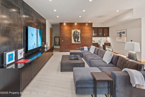 Interior, Living room, Recessed Lighting, Wooden Walls