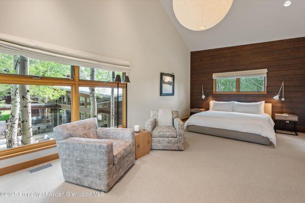 Bedroom, Interior, Recessed Lighting, Wooden Walls