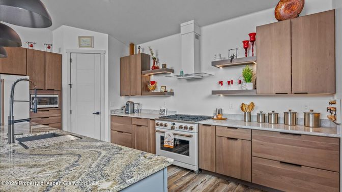 Interior, Kitchen, Stainless Steel Appliances, Wood Texture Flooring