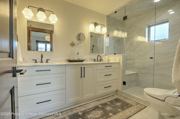 Bathroom, Dual Sink Vanities, Glass Shower, Interior