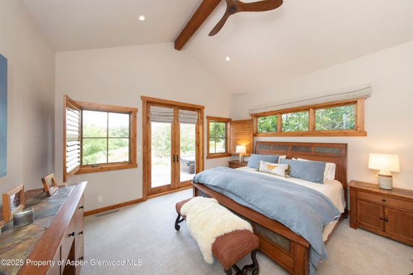 Bedroom, Interior, Recessed Lighting, Wooden Beams
