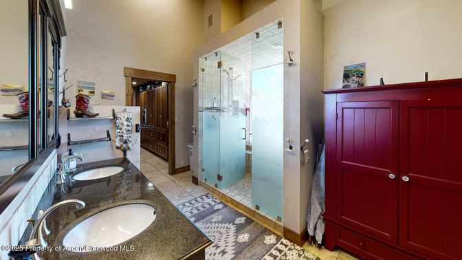 Bathroom, Dual Sink Vanities, Glass Shower, Interior