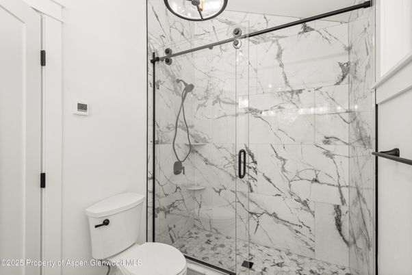 Bathroom, Glass Shower, Interior, Marble Walls