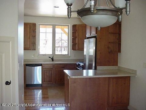 Interior, Kitchen, Stainless Steel Appliances, Wood Texture Flooring