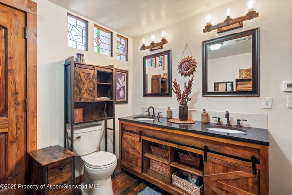 Bathroom, Dual Sink Vanities, Interior, Wood Texture Flooring