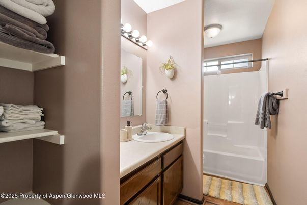 Bathroom, Dual Sink Vanities, Interior, Wood Texture Flooring