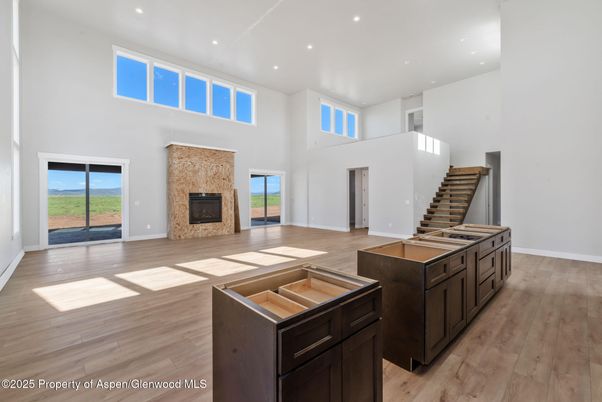 Fireplace, Interior, Recessed Lighting, Wood Texture Flooring