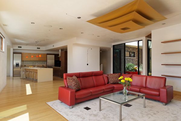 Interior, Kitchen, Living room, Pendant Lights, Recessed Lighting, Stainless Steel Appliances, Wood Texture Flooring