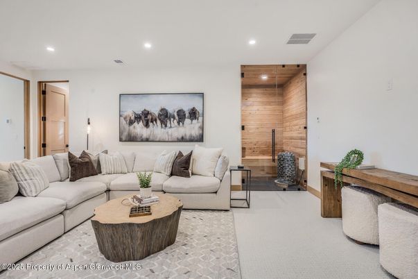 Interior, Living room, Recessed Lighting, Wooden Ceilings, Wooden Walls