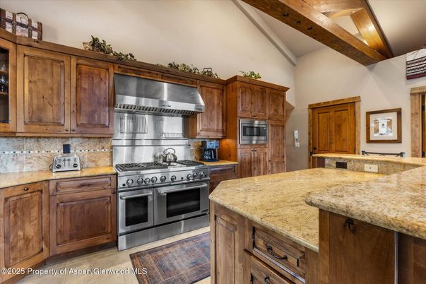 Interior, Kitchen, Stainless Steel Appliances, Wooden Beams