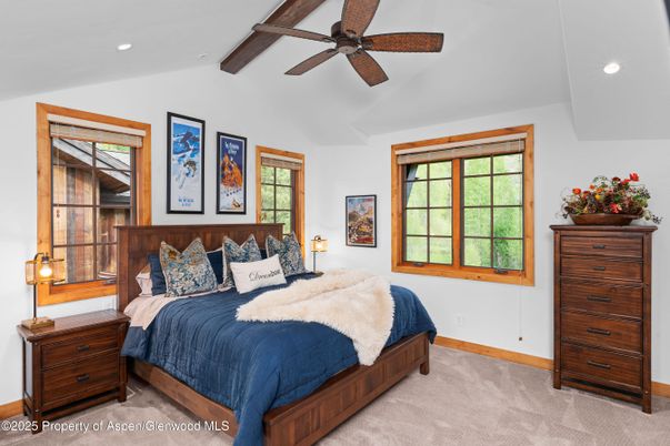 Bedroom, Interior, Recessed Lighting, Wooden Beams