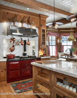 Interior, Kitchen, Pendant Lights, Recessed Lighting, Wooden Beams, Wood Texture Flooring
