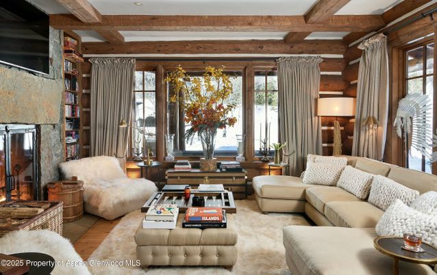 Interior, Living room, Recessed Lighting, Wooden Beams