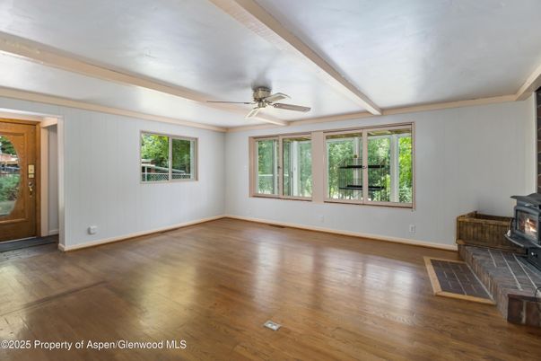 Empty room, Fireplace, Interior, Wood Texture Flooring