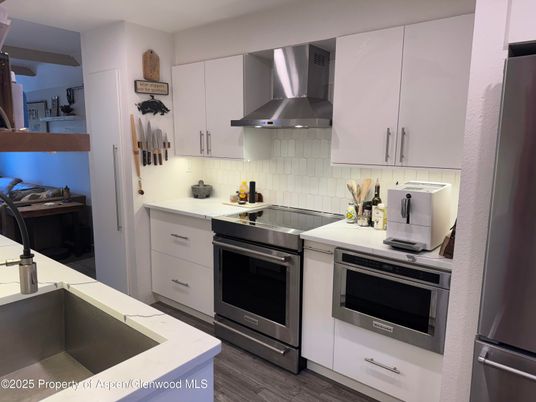 Interior, Kitchen, Stainless Steel Appliances, Wood Texture Flooring