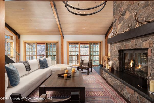 Fireplace, Interior, Living room, Recessed Lighting, Wooden Beams, Wooden Ceilings, Wood Texture Flooring