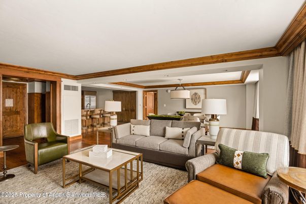 Dining room, Interior, Living room, Pendant Lights, Recessed Lighting, Wood Texture Flooring