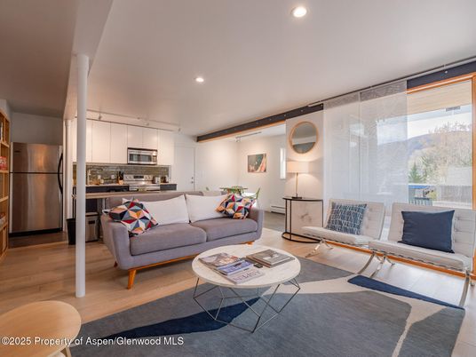 Interior, Kitchen, Living room, Recessed Lighting, Stainless Steel Appliances, Wood Texture Flooring