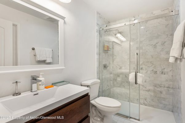 Bathroom, Glass Shower, Interior, Marble Walls