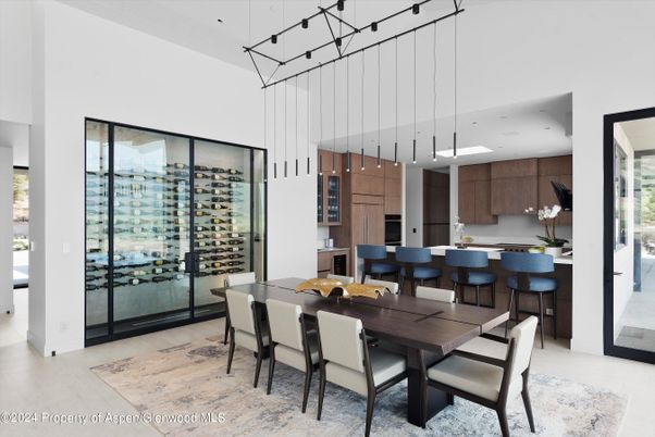 Dining room, Interior, Kitchen, Pendant Lights, Recessed Lighting, Wine Storage