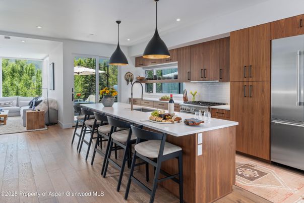 Interior, Kitchen, Living room, Pendant Lights, Recessed Lighting, Stainless Steel Appliances, Wood Texture Flooring