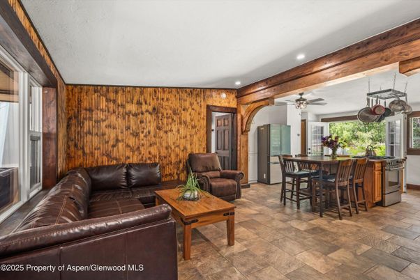 Interior, Living room, Recessed Lighting, Wooden Walls