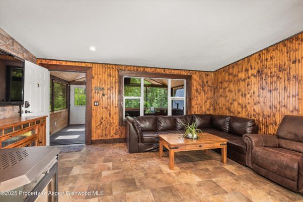 Interior, Living room, Recessed Lighting, Wooden Walls