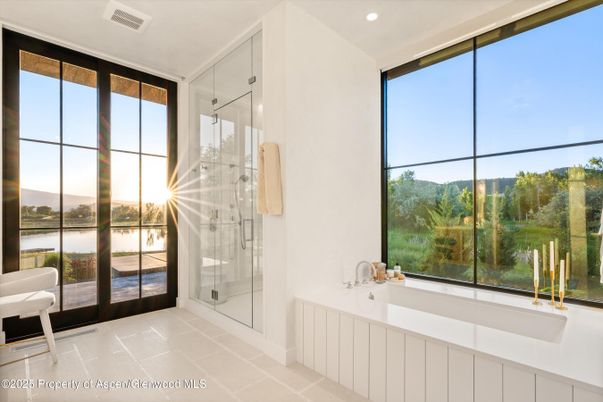 Bathroom, Glass Shower, Interior, Recessed Lighting, Water