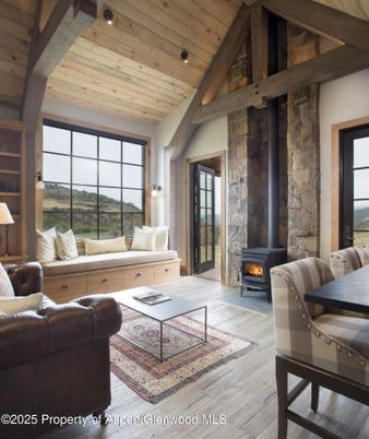 Fireplace, Interior, Living room, Stone Walls, Wooden Beams, Wooden Ceilings, Wood Texture Flooring