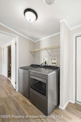 Interior, Washer, Wood Texture Flooring