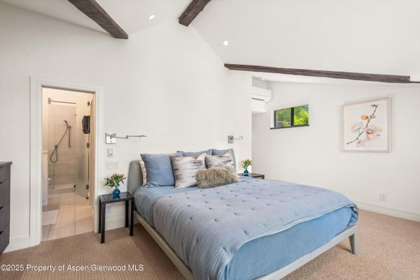 Bedroom, Interior, Recessed Lighting, Wooden Beams