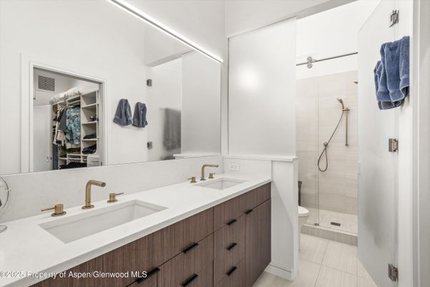Bathroom, Dual Sink Vanities, Glass Shower, Interior
