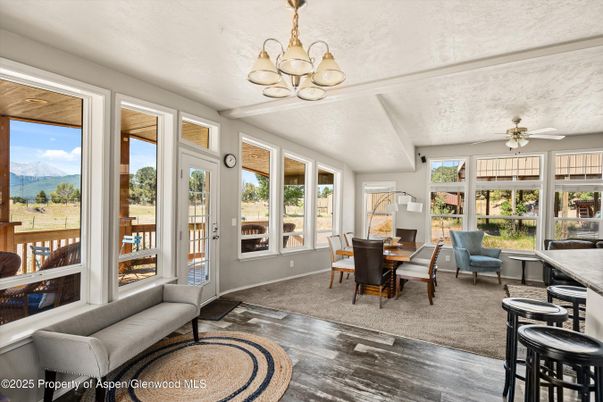Chandelier, Dining room, Interior, Sun Room, Wood Texture Flooring