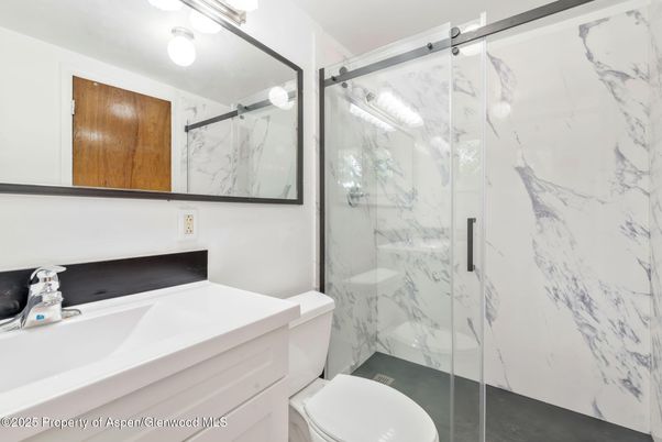 Bathroom, Glass Shower, Interior, Marble Walls