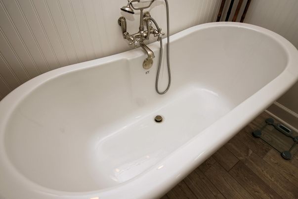 Bathroom, Free Standing Baths, Interior, Wood Texture Flooring