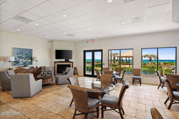 Dining room, Fireplace, Interior, Living room, Recessed Lighting