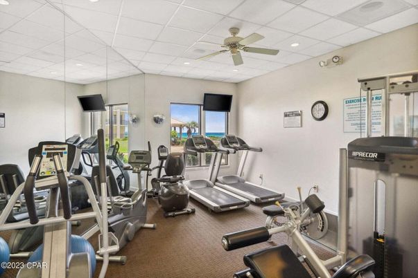 Fitness Equipment, Gym, Interior, Recessed Lighting