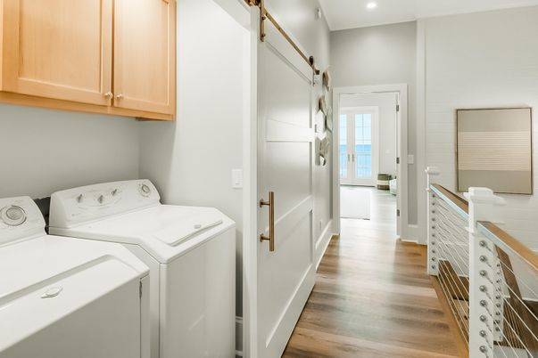 Interior, Recessed Lighting, Utility Closets, Washer, Wood Texture Flooring