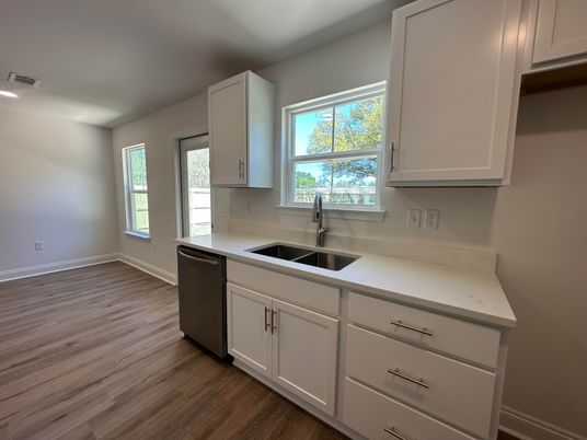 Interior, Kitchen, Recessed Lighting, Wood Texture Flooring