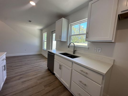Interior, Kitchen, Recessed Lighting, Wood Texture Flooring