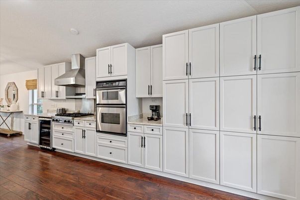 Interior, Kitchen, Stainless Steel Appliances, Wood Texture Flooring