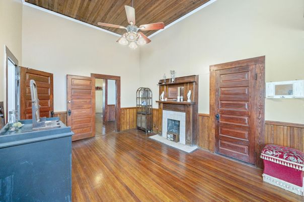 Fireplace, Interior, Wooden Ceilings, Wood Texture Flooring