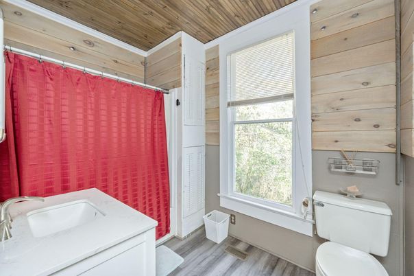 Bathroom, Interior, Wooden Ceilings, Wood Texture Flooring, Wooden Walls