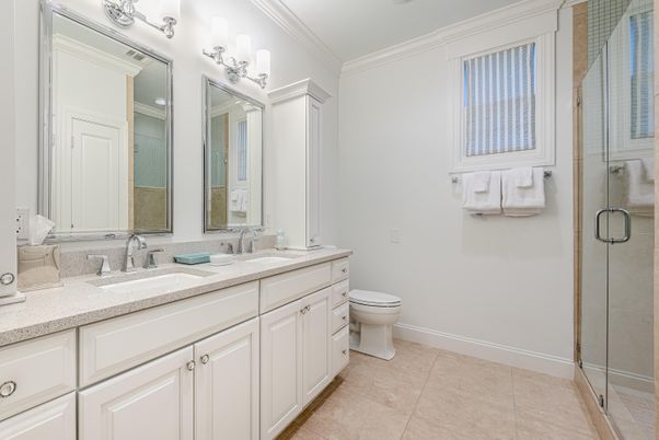 Bathroom, Dual Sink Vanities, Glass Shower, Interior