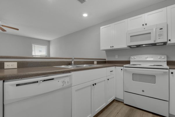 Interior, Kitchen, Recessed Lighting, Wood Texture Flooring
