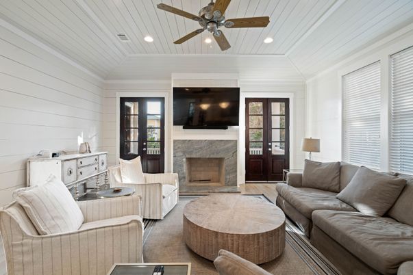 Fireplace, Interior, Living room, Recessed Lighting