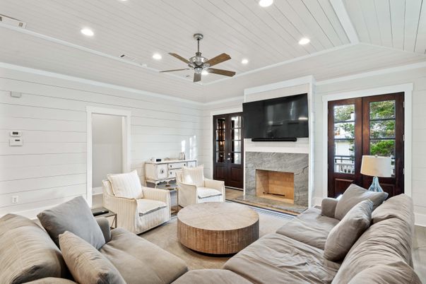 Fireplace, Interior, Living room, Recessed Lighting