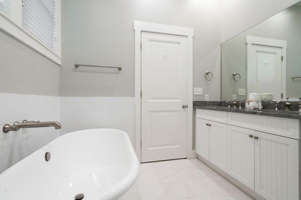 Bathroom, Dual Sink Vanities, Free Standing Baths, Interior, Marble