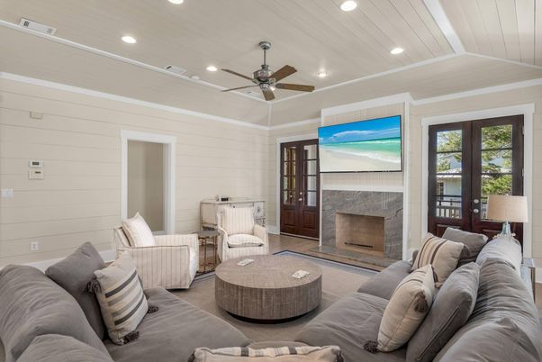 Fireplace, Interior, Living room, Recessed Lighting